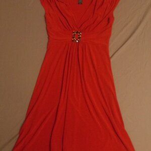 Bisou Bisou Michele Bohbot Womens Sleeveless v-neck Neck Dress Red 6